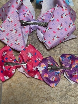 БОЛЬШИЕ ЛУКТЫ JoJo SIWA ЛУКИ 4 ШТ. РАЗНОЦВЕТНЫЙ ЕДИНОРОГ ЕДИНОРОГ