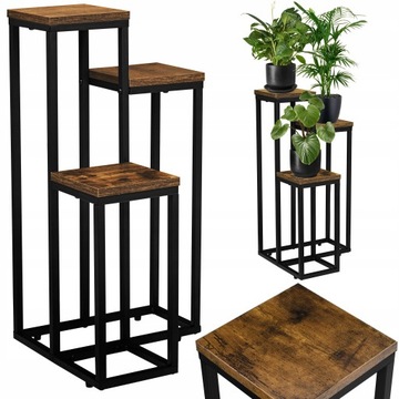 KWIETNIK STOJĄCY LOFT INDUSTRIAL STOJAK NA KWIATY ROŚLINY METALOWY 67 cm