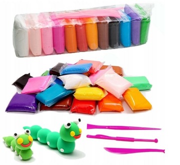 PIANKOLINA 12 SZT PLASTELINA GLINA + AKCESORIA NOŻYKI 12 SZT PLASTELINY