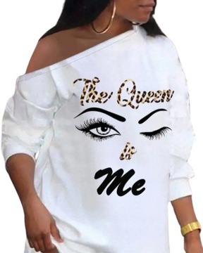 Платье оверсайз с принтом Белый / L-XL