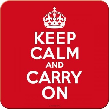 Podstawka Keep Calm and Carry Mocna Metalowa Podstawka Bardzo Trwała
