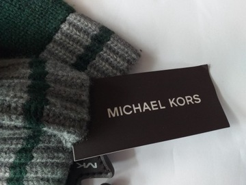 MICHAEL KORS RĘKAWICZKI MĘSKIE CIEMNOZIELONE AKRYL