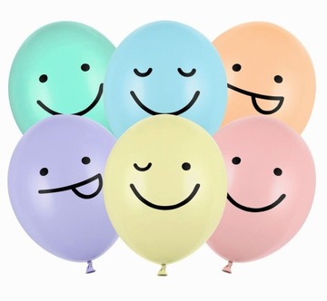 Balony urodzinowe BUŹKI kolorowe 30 cm zestaw 6 szt na urodziny dla dzieci