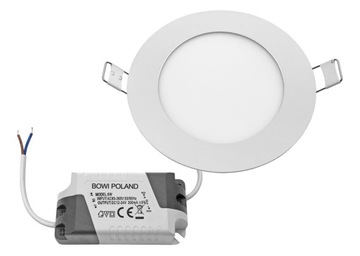 Lampa panel led podtynkowy 6W Ø119mm 3000K 230V