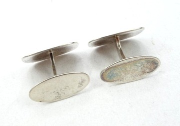 Vintage zdobione srebrne spinki do mankietów lata 50 60 XXw.