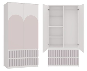 SZAFA DLA DZIECI SS-90 ARTESO GARDEROBA 2 SZUFLADY 90CM BIAŁY RÓŻOWY