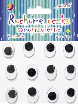 RUCHOME OCZY SAMOPRZYLEPNE oczka ozdobne 20mm x 12