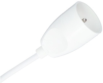 Одинарный удлинитель с заземлением, 1 м, белый