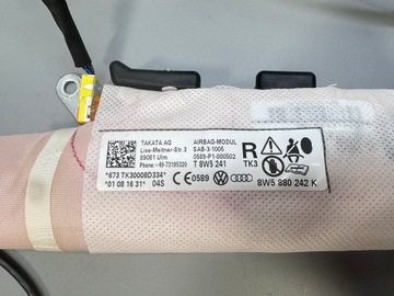AUDI A4 B9 8W ULOŽENÍ AIRBAG SEDADLA PRAVÁ W SEDADLO + PŘÍVOD 8W5880242K