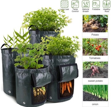 ЦВЕТОЧНЫЙ ГОРШОК СУМКА ДЛЯ ВЫРАЩИВАНИЯ ОВОЩЕЙ ПОМИДОРОВ КАРТОФЕЛЬ МОРКОВЬ 20л