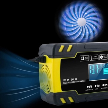 АВТОМОБИЛЬНЫЙ ВЫПРЯМИТЕЛЬ ДЛЯ АККУМУЛЯТОРА 12В 24В 8А LCD FOXSUR Ремонт аккумуляторов.