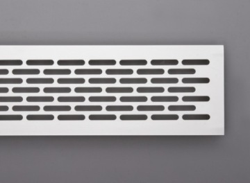 АЛЮМИНИЕВАЯ МЕБЕЛЬНАЯ ВЕНТИЛЯЦИОННАЯ РЕШЕТКА ДЛЯ МЕТАЛЛИЧЕСКОЙ МЕБЕЛИ 80х480 мм - БЕЛАЯ
