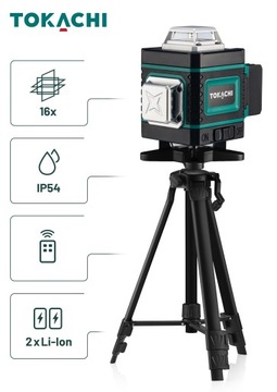 ЛАЗЕРНЫЙ УРОВЕНЬ 4D КРЕСТОВЫЙ ЛАЗЕР 16 ЛИНИЙ САМОВЫРАВНИВАЮЩИЙСЯ ШТАТИВ 360°