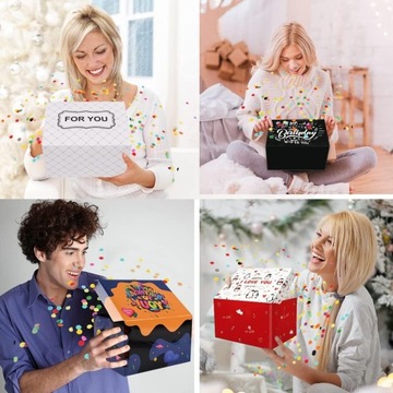 ПОДАРОЧНАЯ КОРОБКА ДЛЯ УКРАШЕНИЯ своими руками СЮРПРИЗ НА ДЕНЬ РОЖДЕНИЯ ВЗРЫВ + 2 КОНФЕТТИ