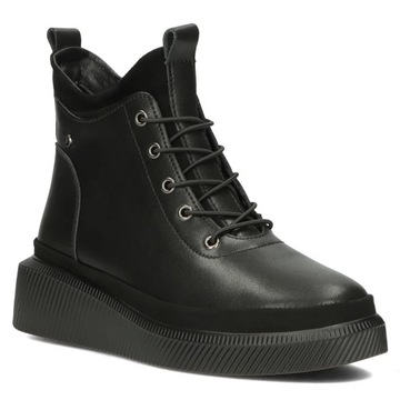 Buty damskie botki skórzane na platformie Filippo wiązane r.36
