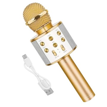 БЕСПРОВОДНОЙ КАРАОКЕ-МИКРОФОН BLUETOOTH ДИНАМИК В ПОДАРОК ​​ЗОЛОТОГО ЦВЕТА