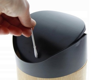 Łazienkowy Stołowy MINI KOSZ na śmieci 16,5 x 12 cm, 1,5 l - BAMBUS