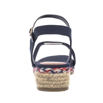 Sandały Damskie na Koturnie Tommy Hilfiger Rope Wedge Blue Granatowe