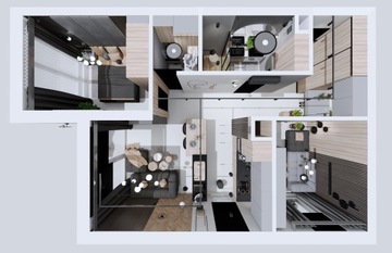 3D ВИЗУАЛИЗАЦИЯ И КОНЦЕПЦИЯ ВАННОЙ КУХНИ-ГОСТИНОЙ