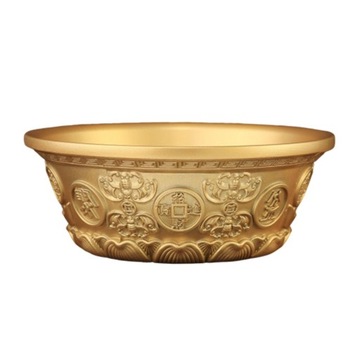 Mosiężna miska Fortune Chińska ozdoba miski z róg obfitości do domowego biura 14,5 cm