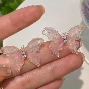 Серьги-бабочки, ювелирные украшения, костюмы, реквизит, женские уши, розовый цвет