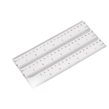 16 SZT. PRZEZROCZYSTEJ LINIJKI PLASTIKOWEJ, PRAKTYCZNEJ