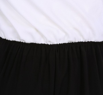 Czarno-kremowy kombinezon spodnium overall XL