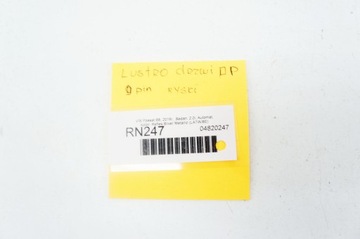 RN247 VW PASSAT B8 ^ ZRCÁTKO PRAVÉ 9 PIN SVĚTLOMET SILVER METALIC LA7W EU