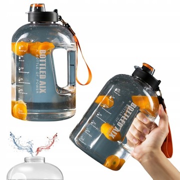 BIDON NA WODĘ 2.2L BUTELKA Z UCHWYTEM I MIARKĄ MOTYWACYJNĄ SPORT DUŻY