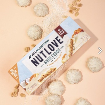 ALLNUTRITION NUTLOVE COOKIE 128г КАРАМЕЛЬНО-КОКОСОВОЕ ПЕЧЕНЬЕ БЕЗ САХАРА ПОДХОДИТ