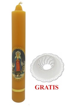 GROMNICA świeca woskowa MATKA BOŻA GROMNICZNA + OKAPNIK GRATIS