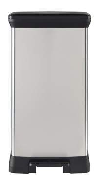 Урна для мусора Curver с педалью Deco, прямоугольная, 50 л, серебристая