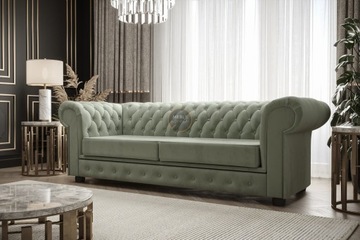 Chesterfield Sofa Rozkładana Velvet Styl Angielski
