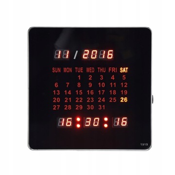 ZEGAR ŚCIENNY LED ELEKTRONICZNY KALENDARZ DATA