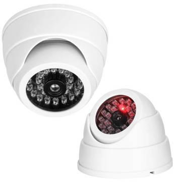 VIRONE Mini Atrapa Kamery Kopułka Monitorującej Z Podczerwienią CCTV Biała