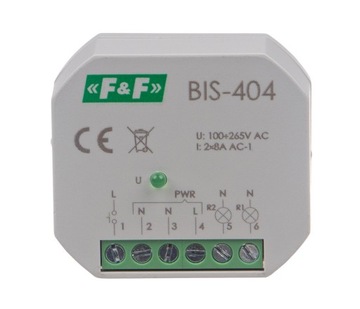 Przekaźnik bistabilny sekwencyjny do puszki 230V BIS-404 F&F FiF FF