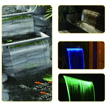 Фонтан для бассейна VEVOR 60 см, нержавеющая сталь, светодиодный