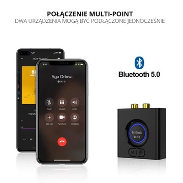Аудиоресивер Bluetooth 5.0 RCA Audio Miilink ML200, радиус действия 50 м, время работы 12 часов