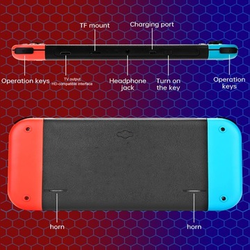 Портативная игровая консоль 7-дюймовый TFT-экран, более 1000 встроенных игр