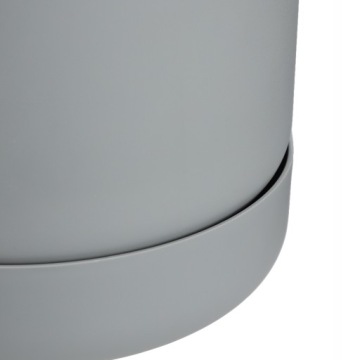 Горшок с блюдцем 20 см серый матовый