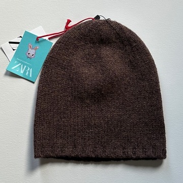 ZARA X HARY LAMBERT Czapka Beanie Brąz 100% Wełna M / ONE SIZE