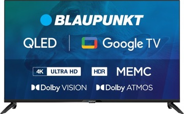 TELEWIZOR BLAUPUNKT QLED 43 CALE 4K UHD GOOGLE SMART TV DVB T T2 HEVC