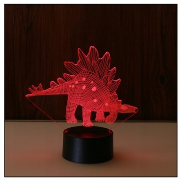 LAMPKA NOCNA 3D LED DINOZAUR STEGO PILOT PREZENT