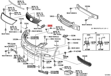 LEXUS GS 05-11 VÝZTUHA NÁRAZNÍKU PŘEDNÍ PRAVÝ 5253530210 ORIGINÁLNÍ