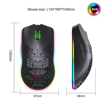 T66 RGB 2.4G Bezprzewodowa mysz do gier RGB