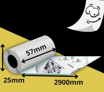 10 x SAMOPRZYLEPNE BIAŁE ETYKIETY DO MINI DRUKARKI DRUKUŚ PAPIER TERMICZNY