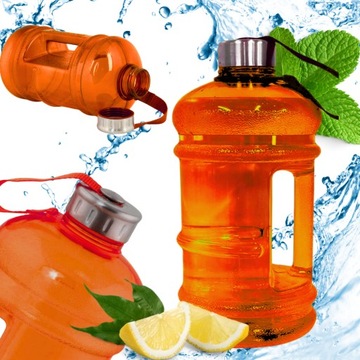 BUTELKA KANISTER NA WODĘ BIDON SPORTOWY NA SIŁOWNIE STAL BPA FREE 2,2L