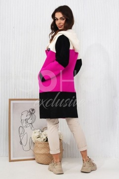 ALPAKA DAMSKA PŁASZCZ KURTKA SWETER CIEPŁA DŁUGA KAPTUR SUWAK WYGODNA 1972