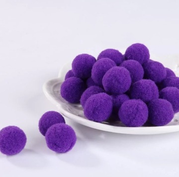 Fioletowe Pompony 3 CM 5 szt pompon