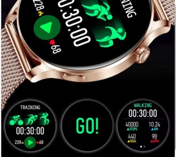 ЖЕНСКИЕ СМАРТ-ЧАСЫ RUBICON TALKS GOLD-MESH 240x240 #2 РЕМЕШКИ